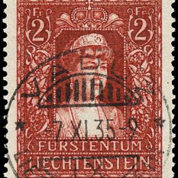 1935 Liechtenstein: Principessa Elsa 2f. rosso (N°129) s. cpl.